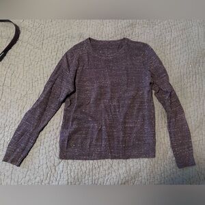 Elegant 100% cotton Heathered Sweater in Dark Blue
